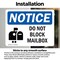 Signmission Do Not Block Mailbox, 7 in W x Rectangle, Vinyl Decal OS-2PACK-NS-D-57-L-15418 - alternate 3